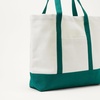 Amazon Essentials Unisex Adults’ Large Heavy Duty Canvas Beach Tote Bag, Natural, One Size(Natural/Green)