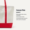 Amazon Essentials Unisex Adults’ Large Heavy Duty Canvas Beach Tote Bag, Natural, One Size(Natural/Red)