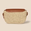 Amazon Essentials Women’s Crossbody Flap Bag with Adjustable Strap and Internal Pocket(Brown Raffia)