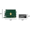 Amazon Essentials Women’s Crossbody Flap Bag with Adjustable Strap and Internal Pocket(Dark Green Faux Crocodile)