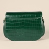 Amazon Essentials Women’s Crossbody Flap Bag with Adjustable Strap and Internal Pocket(Dark Green Faux Crocodile)