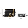 Amazon Essentials Women’s Faux Leather Chain Shoulder Bag with Adjustable Strap, Metal Hardware and Lock(Black Faux Leather)