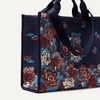 Amazon Essentials Women’s Jacquard Tote Bag, Navy Floral, One Size(Navy Floral)
