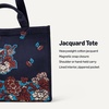 Amazon Essentials Women’s Jacquard Tote Bag, Navy Floral, One Size(Navy Floral)