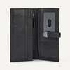 Amazon Essentials Women’s Leather Clutch Wallet with Multiple Card Pockets and Zip Compartments, Black, One Size