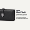 Amazon Essentials Women’s Leather Clutch Wallet with Multiple Card Pockets and Zip Compartments, Black, One Size