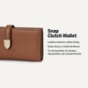 Amazon Essentials Women’s Leather Clutch Wallet with Multiple Card Pockets and Zip Compartments, Tan, One Size