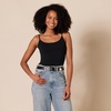 Amazon Essentials Women’s Leather Western Belt(Black)