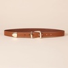 Amazon Essentials Women’s Leather Western Belt(Tan)