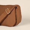 Amazon Essentials Women’s Lightweight Nylon Adjustable Crossbody Flap Bag with Secure Zipper(Brown)