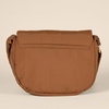 Amazon Essentials Women’s Lightweight Nylon Adjustable Crossbody Flap Bag with Secure Zipper(Brown)