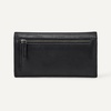 Amazon Essentials Women’s Long Flap Continental Leather Wallet with Snap Closure, Black, One Size(Black)