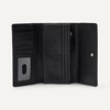 Amazon Essentials Women’s Long Flap Continental Leather Wallet with Snap Closure, Black, One Size(Black)