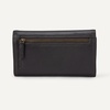 Amazon Essentials Women’s Long Flap Continental Leather Wallet with Snap Closure, Black, One Size(Dark Brown)