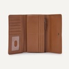 Amazon Essentials Women’s Long Flap Continental Leather Wallet with Snap Closure, Black, One Size(Tan)