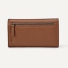 Amazon Essentials Women’s Long Flap Continental Leather Wallet with Snap Closure, Black, One Size(Tan)