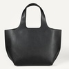 Amazon Essentials Women’s Oversized Tote Bag, Tan(Black Faux Leather)
