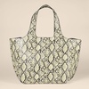 Amazon Essentials Women’s Oversized Tote Bag, Tan(Grey Faux Snakeskin)