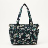 Amazon Essentials Women’s Quilted Cotton Tote Handbag(Black Floral)