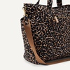 Amazon Essentials Women’s Quilted Cotton Travel Tote Bag, Black, One Size(Abstract Animal Print)