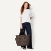 Amazon Essentials Women’s Quilted Cotton Travel Tote Bag, Black, One Size(Abstract Animal Print)