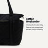 Amazon Essentials Women’s Quilted Cotton Travel Tote Bag, Black, One Size(Black)