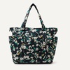 Amazon Essentials Women’s Quilted Cotton Travel Tote Bag, Black, One Size(Black Floral)