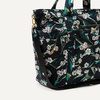 Amazon Essentials Women’s Quilted Cotton Travel Tote Bag, Black, One Size(Black Floral)