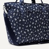 Amazon Essentials Women’s Quilted Cotton Travel Tote Bag, Black, One Size(Navy Floral)