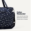 Amazon Essentials Women’s Quilted Cotton Travel Tote Bag, Black, One Size(Navy Floral)