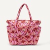 Amazon Essentials Women’s Quilted Cotton Travel Tote Bag, Black, One Size(Pink Floral)