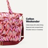 Amazon Essentials Women’s Quilted Cotton Travel Tote Bag, Black, One Size(Pink Floral)