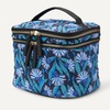 Amazon Essentials Women’s Quilted Makeup Bag with Brush Storage, Blue Floral, One Size(Blue Floral)