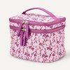 Amazon Essentials Women’s Quilted Makeup Bag with Brush Storage, Blue Floral, One Size(Pink Floral)