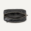 Amazon Essentials Women’s Quilted Travel Makeup Bag with Mesh Compartments, Black Faux Leather, One Size(Black Faux Leather)