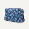 Amazon Essentials Women’s Quilted Travel Makeup Bag with Mesh Compartments, Black Faux Leather, One Size(Blue Floral)