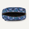 Amazon Essentials Women’s Quilted Travel Makeup Bag with Mesh Compartments, Black Faux Leather, One Size(Blue Floral)