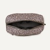 Amazon Essentials Women’s Quilted Travel Makeup Bag with Mesh Compartments, Black Faux Leather, One Size(Leopard)