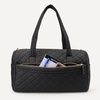 Amazon Essentials Women’s Quilted Weekender Duffel Gym Bag with Trolley Sleeve, Navy Paisley, One Size(Black)