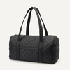 Amazon Essentials Women’s Quilted Weekender Duffel Gym Bag with Trolley Sleeve, Navy Paisley, One Size(Black)