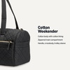 Amazon Essentials Women’s Quilted Weekender Duffel Gym Bag with Trolley Sleeve, Navy Paisley, One Size(Black)