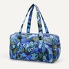 Amazon Essentials Women’s Quilted Weekender Duffel Gym Bag with Trolley Sleeve, Navy Paisley, One Size(Blue Paisley)