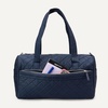 Amazon Essentials Women’s Quilted Weekender Duffel Gym Bag with Trolley Sleeve, Navy Paisley, One Size(Navy)