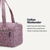 Amazon Essentials Women’s Quilted Weekender Duffel Gym Bag with Trolley Sleeve, Navy Paisley, One Size(Navy Paisley)