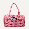 Amazon Essentials Women’s Quilted Weekender Duffel Gym Bag with Trolley Sleeve, Navy Paisley, One Size(Pink Floral)