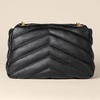 Amazon Essentials Women’s Soft Quilted Flap Bag with Adjustable Chain Strap(Black Faux Leather)