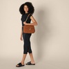 Amazon Essentials Women’s Soft Quilted Flap Bag with Adjustable Chain Strap(Black Faux Leather)