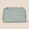 Amazon Essentials Women’s Soft Quilted Flap Bag with Adjustable Chain Strap(Grey Nylon)