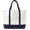 Amazon Essentials Unisex Adults’ Large Heavy Duty Canvas Beach Tote Bag, Natural, One Size(Natural/Navy)
