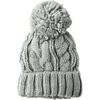 Amazon Essentials Women’s Chunky Cable Beanie with Yarn Pom(Light Gray Marl)